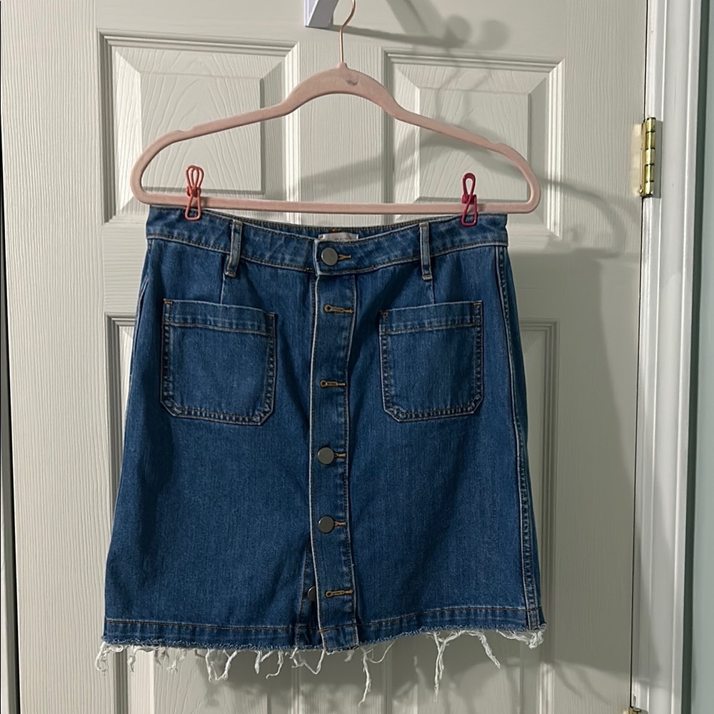 LOFT Blue A-Line Mini Skirt Casual